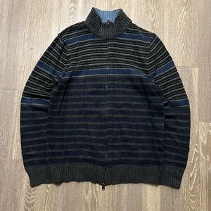 Marc Anthony Men's Zip-Up Sweater in Black and Blue
